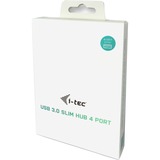 i-tec USB 3.0 Slim Passive HUB 4 Port usb-hub Zwart