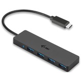 i-tec USB-C Slim Passive HUB 4 Port usb-hub Zwart