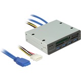 DeLOCK 3.5" USB 3.0 Card Reader 5 slot + 4 port USB 3.0 Hub kaartlezer Zwart