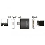 DeLOCK USB Type-C SDHC / SDXC UHS-II / MMC Single Slot kaartlezer 