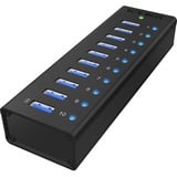 ICY BOX IB-AC6110 usb-hub Zwart, 10x USB 3.0 Poorten