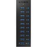 ICY BOX IB-AC6110 usb-hub Zwart, 10x USB 3.0 Poorten