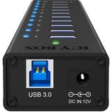 ICY BOX IB-AC6110 usb-hub Zwart, 10x USB 3.0 Poorten