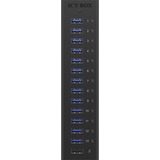 ICY BOX IB-AC6113 usb-hub Zwart, 13x USB 3.0, 1x USB oplaadpoort