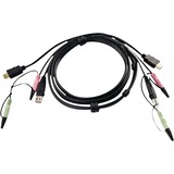 ATEN 1.8m USB HDMI KVM kabel Zwart