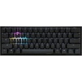 Ducky One 2 Mini RGB, gaming toetsenbord Zwart/wit, US lay-out, Cherry MX Silent, RGB leds, 60%, PBT Double Shot
