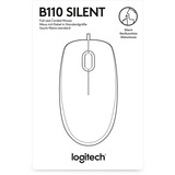 Logitech B110 Silent muis Zwart, 1000 DPI