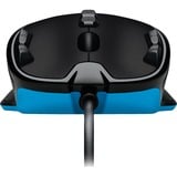 Logitech G300s gaming muis antraciet/zwart, 200 - 2500 dpi, Meerkleurige verlichting