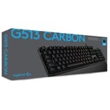 Logitech G513 CARBON LIGHTSYNC RGB Mechanical Gaming Keyboard Zwart, US-International, GX Red, RGB leds