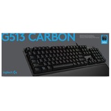 Logitech G513 CARBON LIGHTSYNC RGB Mechanical Gaming Keyboard Zwart, US lay-out, GX Red, RGB leds