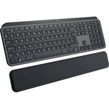 Logitech MX Keys Advanced Wireless Keyboard met wristrest, toetsenbord Zwart, US international ISO, Bluetooth