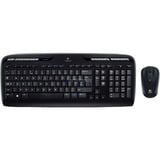 Logitech Wireless Combo MK330, desktopset Zwart, EU lay-out (QWERTY), Rubberdome, Retail