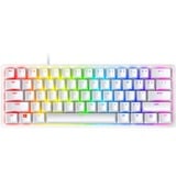 Razer Huntsman Mini Mercury, gaming toetsenbord Wit, US lay-out, Razer Clicky Optical (Purple), RGB leds, TKL