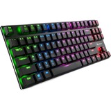 Sharkoon PureWriter TKL RGB, Gaming toetsenbord Zwart, US lay-out, Kailh Choc Low Profile Red, RGB leds, TKL