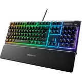 SteelSeries Apex 3 RGB gaming toetsenbord Zwart, US lay-out (QWERTY), SteelSeries Whisper-Quiet, 100%, RGB leds