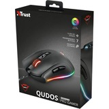 Trust GXT 900 Qudos RGB Gaming Mouse Zwart, RGB leds, 100 dpi - 15000 dpi