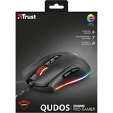 Trust GXT 900 Qudos RGB Gaming Mouse Zwart, RGB leds, 100 dpi - 15000 dpi