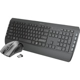 Trust Tecla-2 Wireless Keyboard with mouse, Desktopset Zwart/grijs, EU lay-out (QWERTY), 800 - 1600 dpi