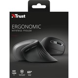 Trust Verro Ergonomic Wireless Mouse Zwart/grijs, 23507, 600 - 1600 dpi