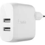 Belkin BOOSTCHARGE 2-poorts USB-A wandlader + Lightning/USB-A kabel Wit