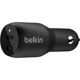 Belkin BOOSTCHARGE 2-poorts USB-C-autolader Zwart