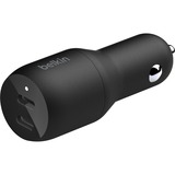 Belkin BOOSTCHARGE 2-poorts USB-C-autolader Zwart