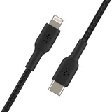 Belkin BOOSTCHARGE gevlochten USB-C naar Lightning kabel Zwart, 1 m