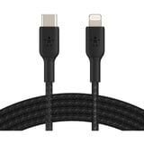 Belkin BOOSTCHARGE gevlochten USB-C naar Lightning kabel Zwart, 2 meter