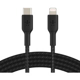 Belkin BOOSTCHARGE gevlochten USB-C naar Lightning kabel Zwart, 2 meter