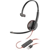 Plantronics Blackwire 3210 on-ear headset Zwart, USB, Mono