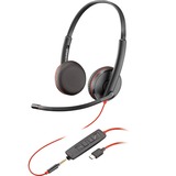 Plantronics Blackwire 3225 duo headset Zwart, 3,5mm aansluiting, USB-C