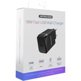 Sitecom 18W Fast USB Wall Charger Zwart