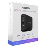 Sitecom 60W Fast USB Destkop Charger Zwart