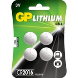 GP Batteries CR2016 batterij 4 stuks
