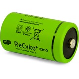 GP Batteries ReCyko+ D 2200 - 2 oplaadbare batterijen Groen