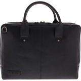Plevier Loran leren sleeve/tas 15.6 inch laptoptas Zwart