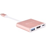 SilverStone EP08P USB-C naar HDMI adapter Pink/wit