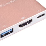 SilverStone EP08P USB-C naar HDMI adapter Pink/wit