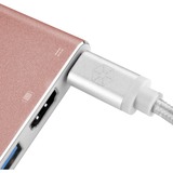 SilverStone EP08P USB-C naar HDMI adapter Pink/wit
