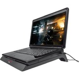 Trust GXT 220 notebook cooling stand laptopkoeler Zwart, 20159, Rode leds