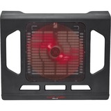 Trust GXT 220 notebook cooling stand laptopkoeler Zwart, 20159, Rode leds