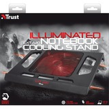 Trust GXT 220 notebook cooling stand laptopkoeler Zwart, 20159, Rode leds