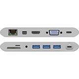 goobay USB-C Aluminium Multiport Adapter kaartlezer Zilver