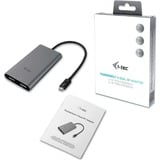 i-tec Thunderbolt 3 naar 2x DisplayPort adapter Zwart