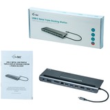 i-tec USB-C Metal Low Profile 4K Triple Display dockingstation antraciet