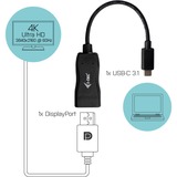 i-tec USB-C > DisplayPort adapter Zwart, 0,15 meter, 4K 60Hz