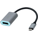 i-tec USB-C > Metal DisplayPort adapter Zwart/zilver, 0,15 meter, 4K 60Hz
