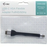 i-tec USB-C > VGA Flat adapter Zwart, 0,13 meter