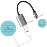 i-tec USB-C naar Metal HDMI 4K / 60 Hz adapter Zwart/zilver