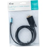 i-tec USB-C naar VGA 1080p / 60 Hz adapter Zwart, 1,5 m